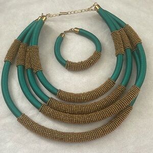 Beautiful tribal bib with bracelet